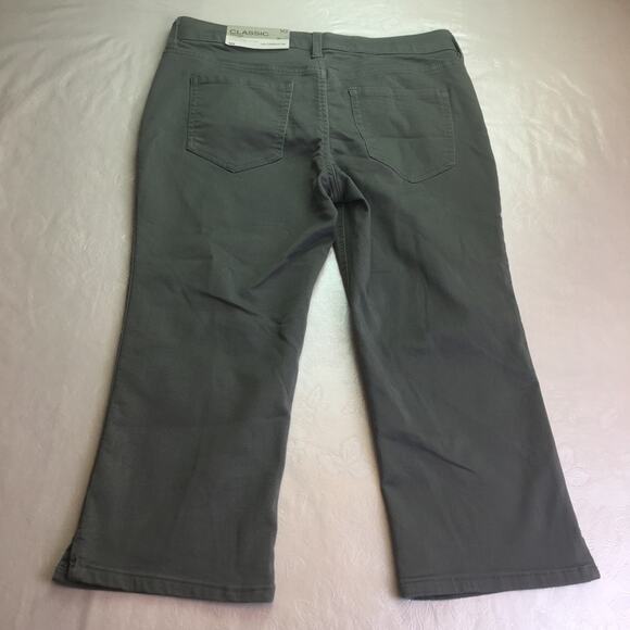 Liz Claiborne Classic Skinny Capris Moss Gray 10 - Picture 6 of 12